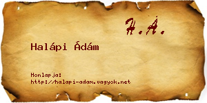 Halápi Ádám névjegykártya